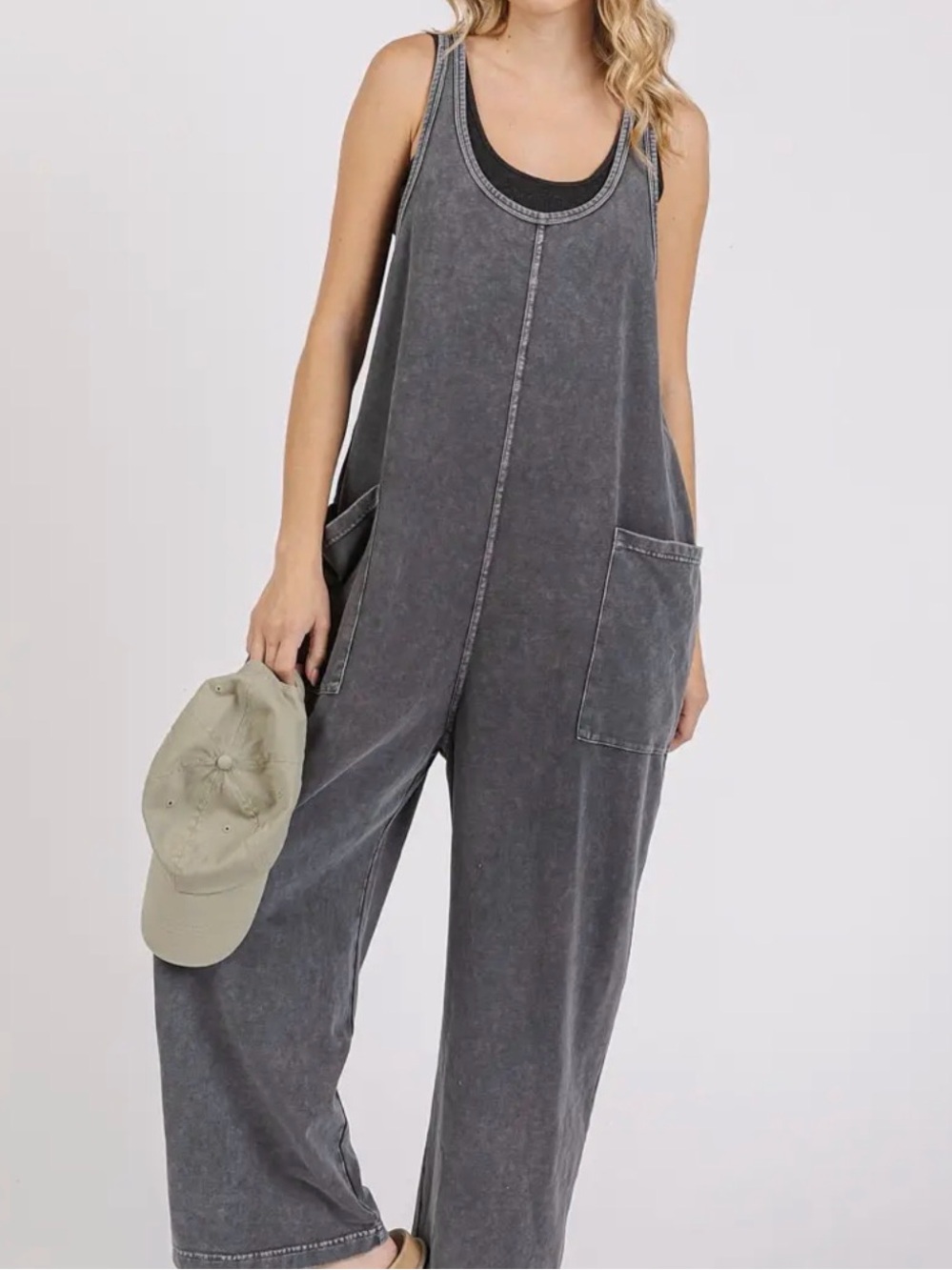 mittoshop Washed Charcoal Relaxed Women’s Overalls
